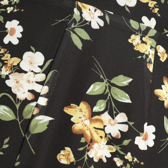 NWT Lulus Poised and Playful Black Floral Long Sleeve Backless Romper (size S) - Picture 5 of 9